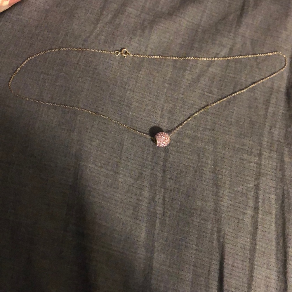 Purple/pink tones Swarovski like crystal necklace